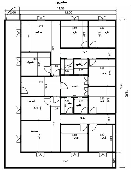 رسم هندسى لمنزل 150 متر - تصميمات وخرائط هندسية لمنزل 713 9