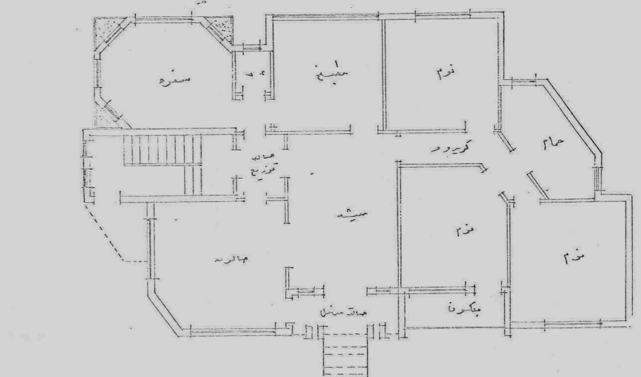 رسم هندسى لمنزل 150 متر - تصميمات وخرائط هندسية لمنزل 713