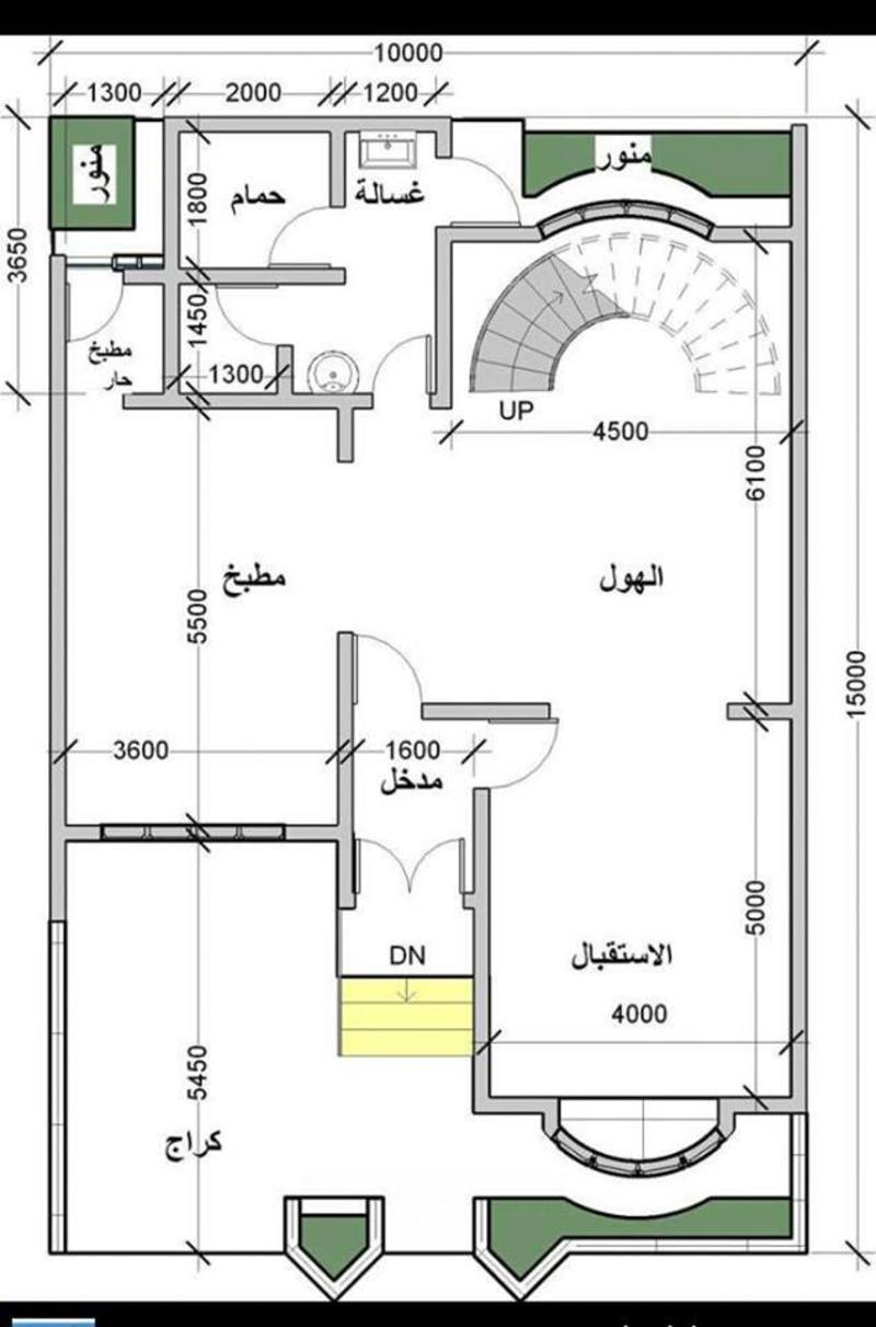 رسم هندسى لمنزل 150 متر - تصميمات وخرائط هندسية لمنزل 713 3