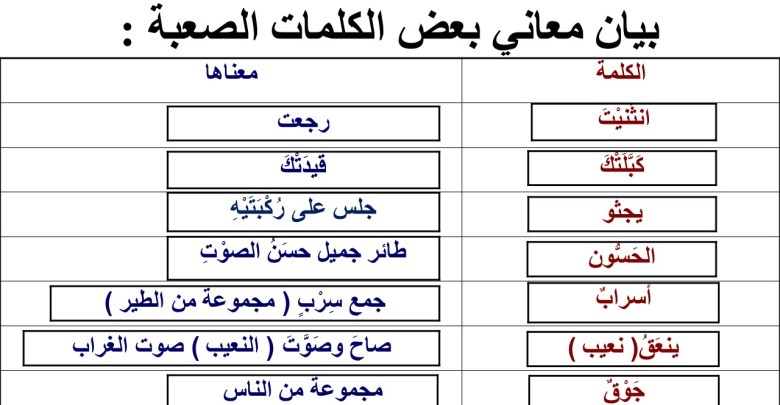 كلمات صعبة في اللغة العربية - ألفاظ موجودة إلا أنها تنطق وتكتب بصعوبة 4704 9